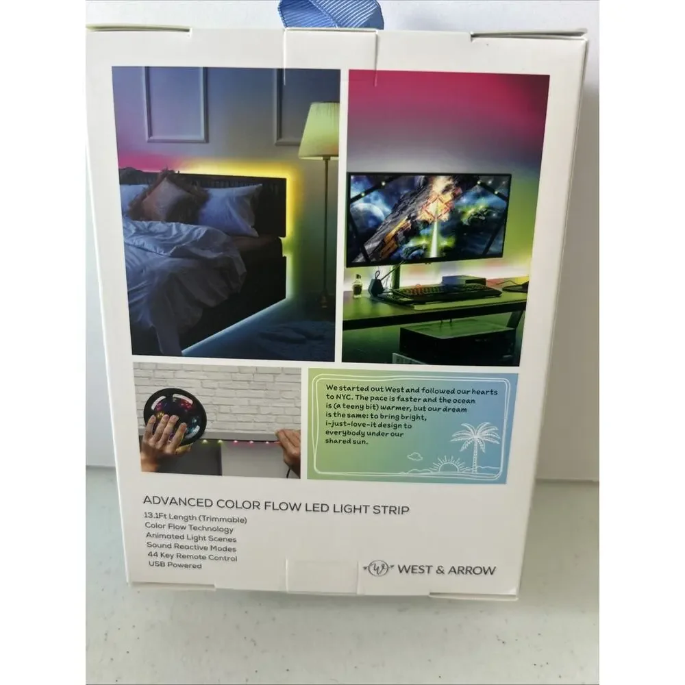 13.1 Ft LED Flexible West & Arrow USB Remote Control Animated Light Scenes-NEW